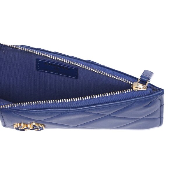 CHANEL 19 Matelasse Accessory Wallet Card Case AP1182 Blue Lambskin - Picture 6 of 6